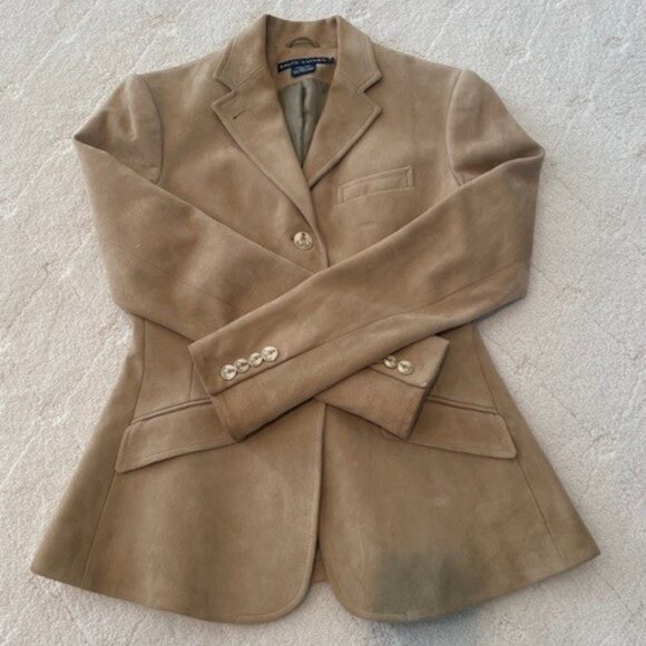 Ralph Lauren Tan Suede Equestrian Blazer  – SZ 2 - Picture 2 of 8
